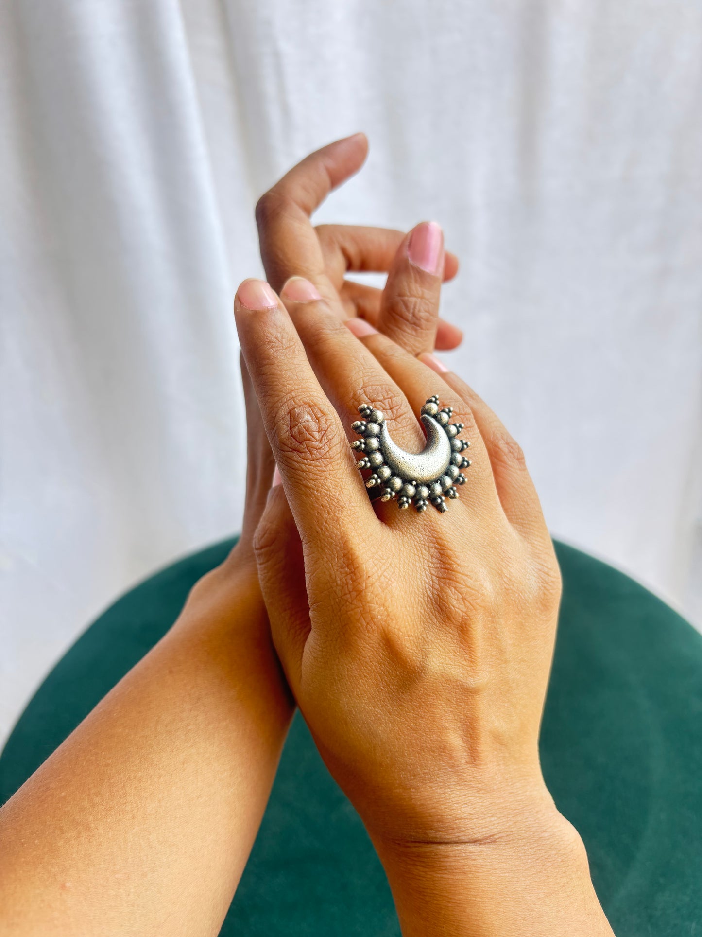 "Suprabha" Silver Replica Adjustable Ring