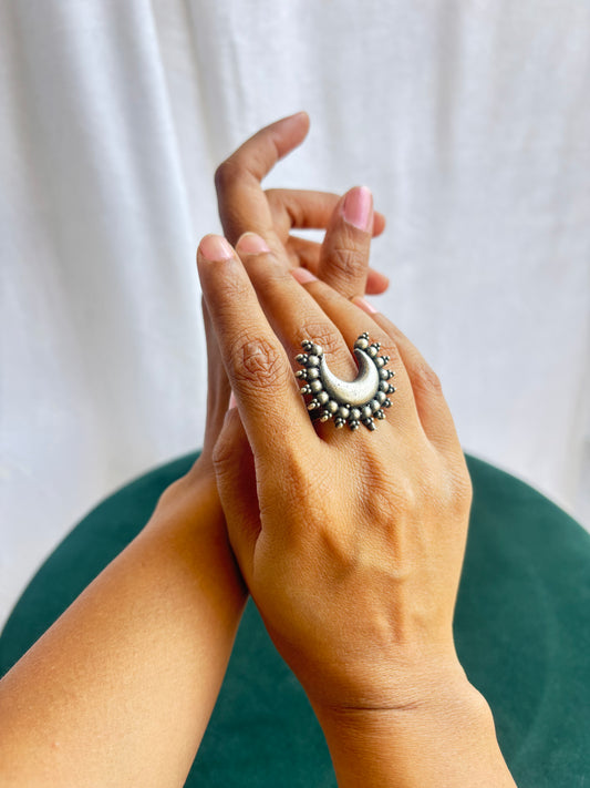 "Suprabha" Silver Replica Adjustable Ring