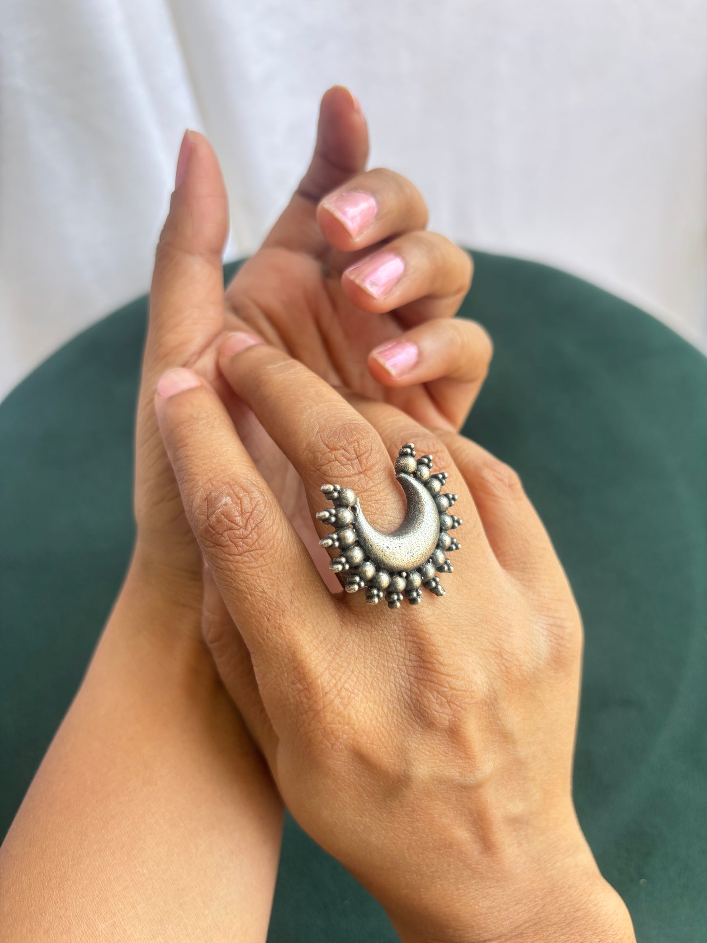 "Suprabha" Silver Replica Adjustable Ring