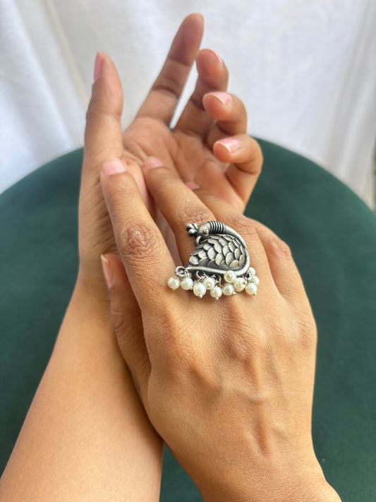 "Aamani" Silver Replica Adjustable Ring