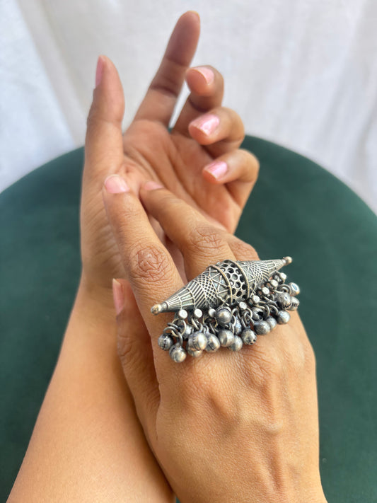 "Aboli" Silver Replica Adjustable Ring