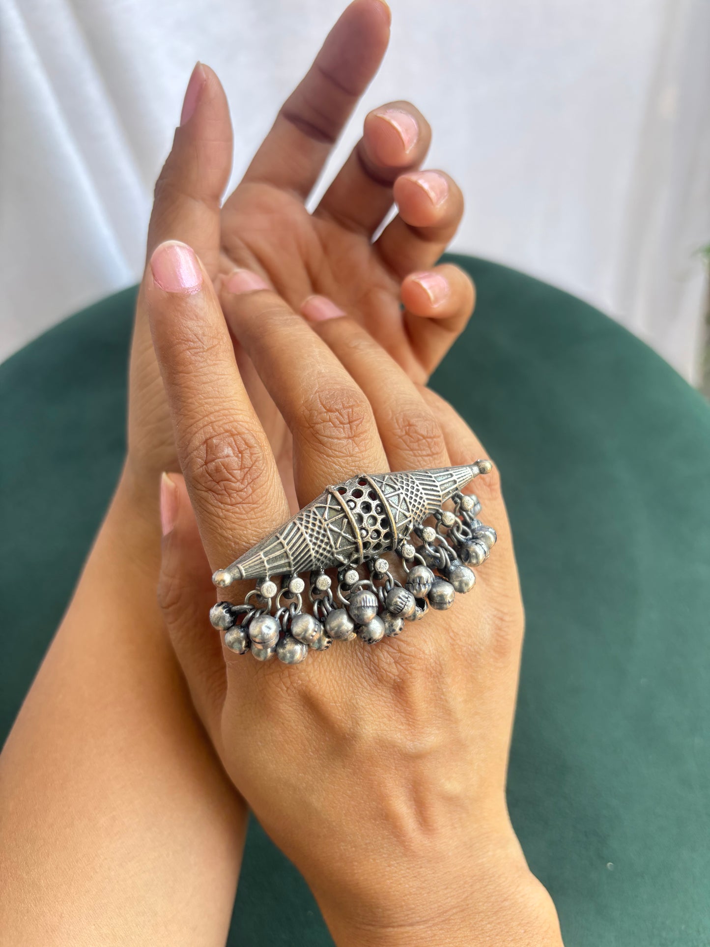 "Aboli" Silver Replica Adjustable Ring