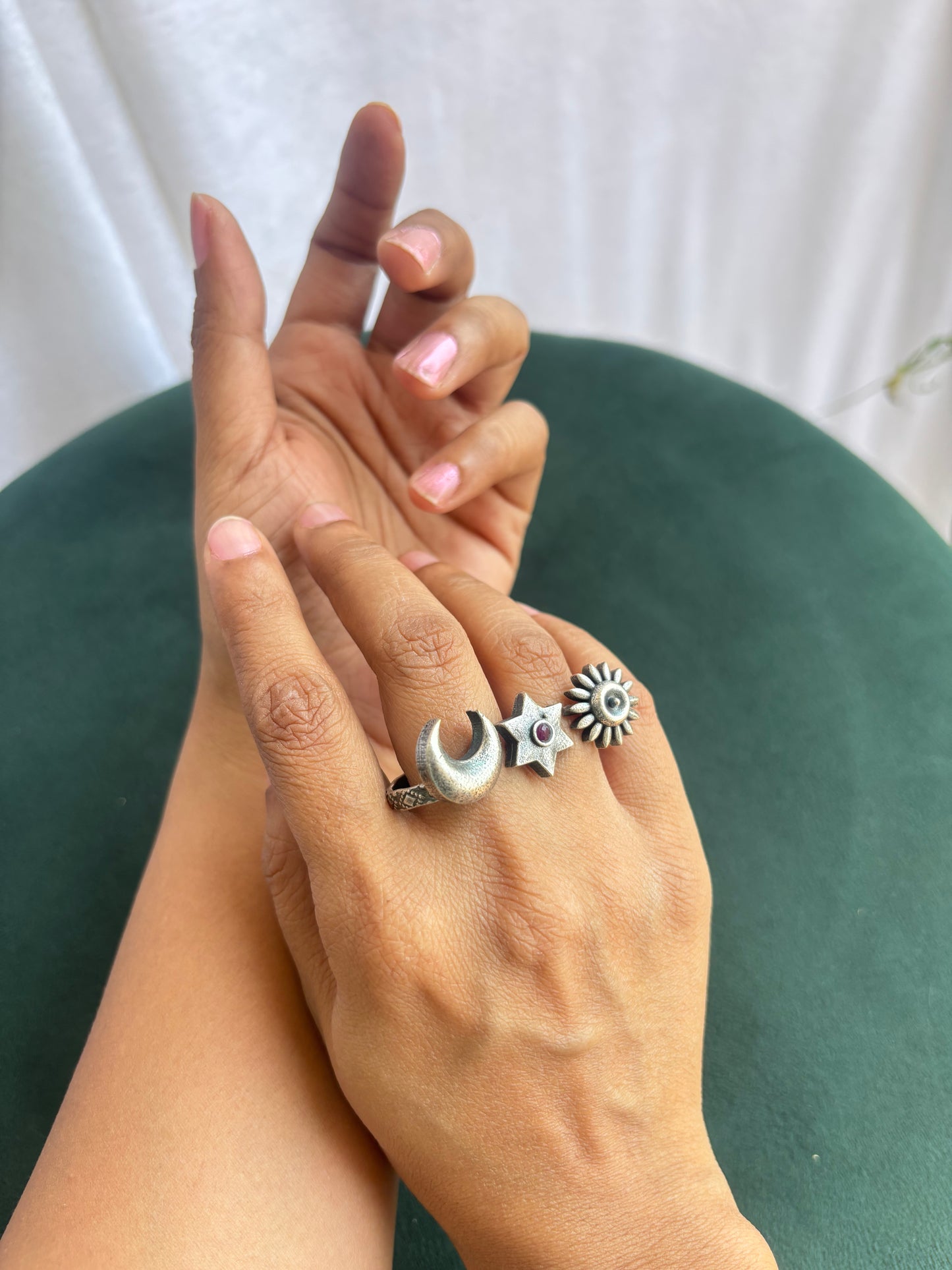 "Anandi" Silver Replica Adjustable Ring