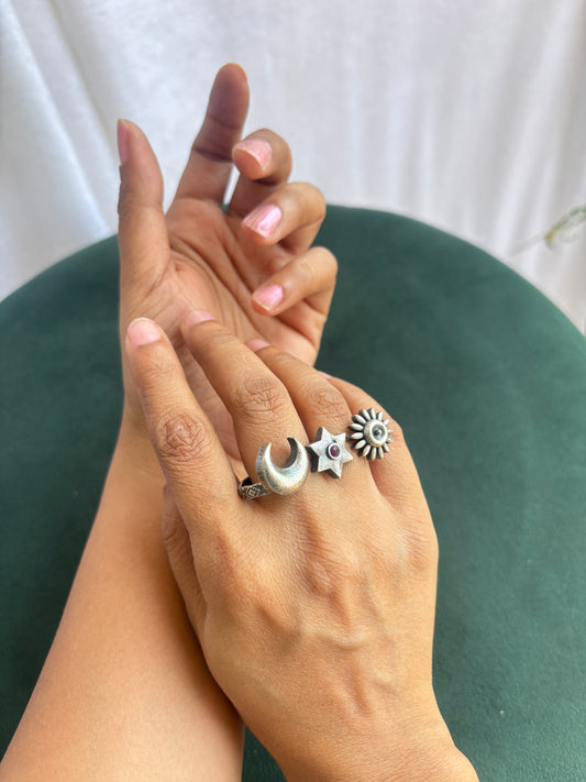 "Anandi" Silver Replica Adjustable Ring