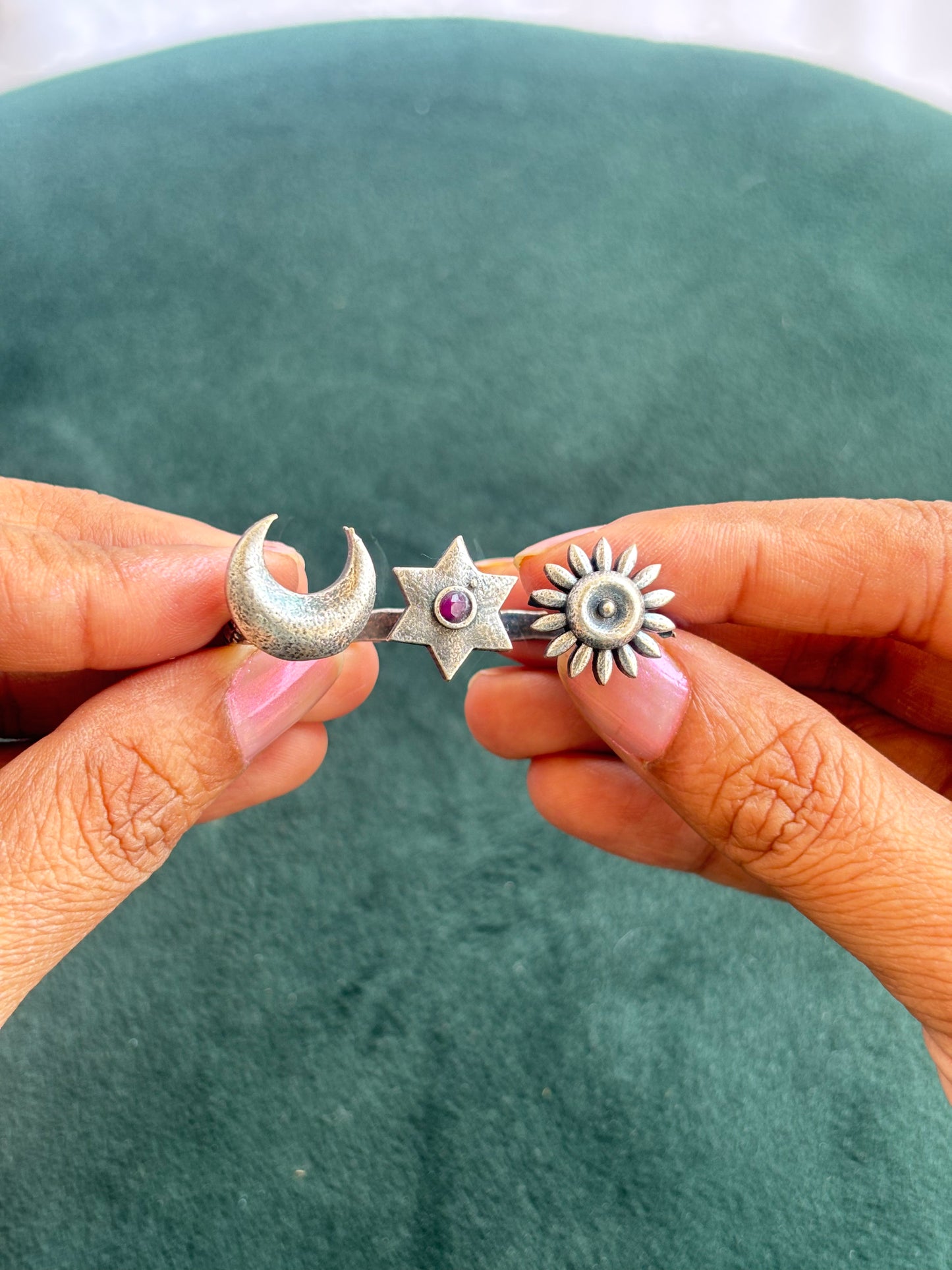 "Anandi" Silver Replica Adjustable Ring