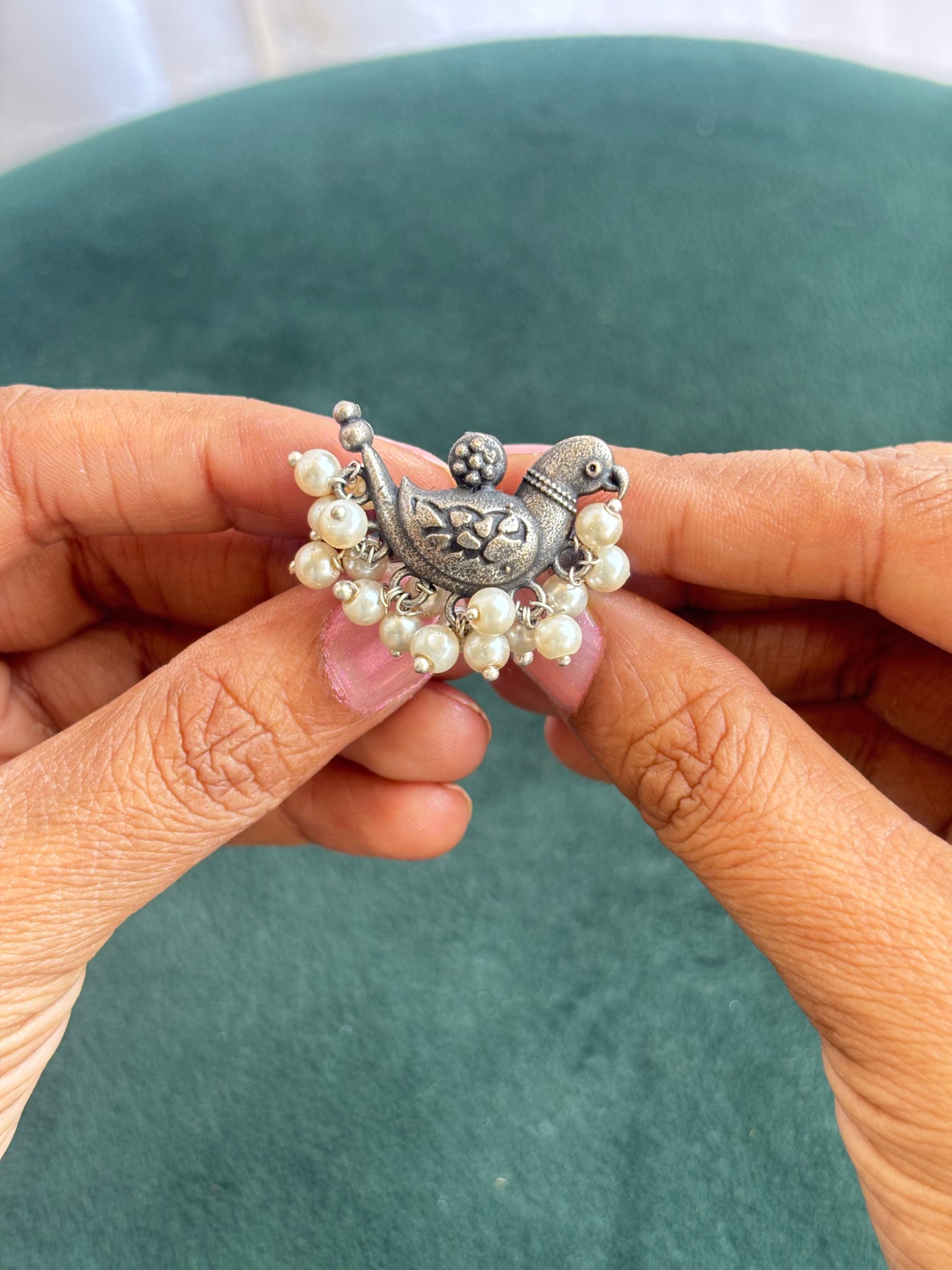 "Devyani" Silver Replica Adjustable Ring