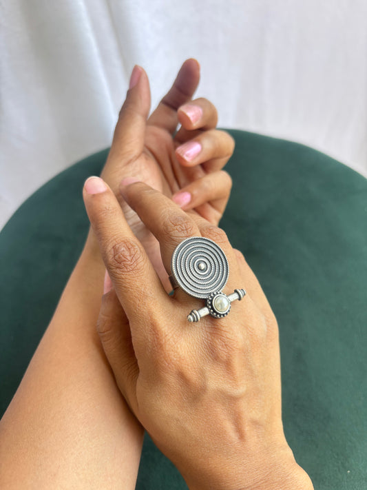 "Dhriti" Silver Replica Adjustable Ring