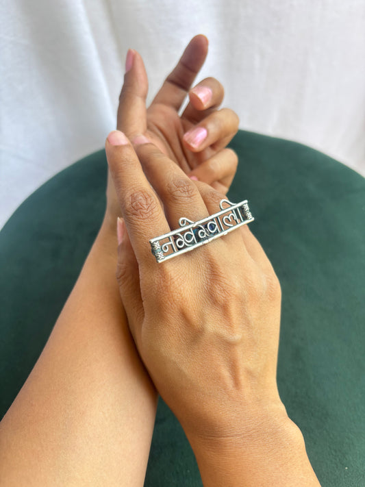 "Nakhrewali" Silver Replica Adjustable Ring
