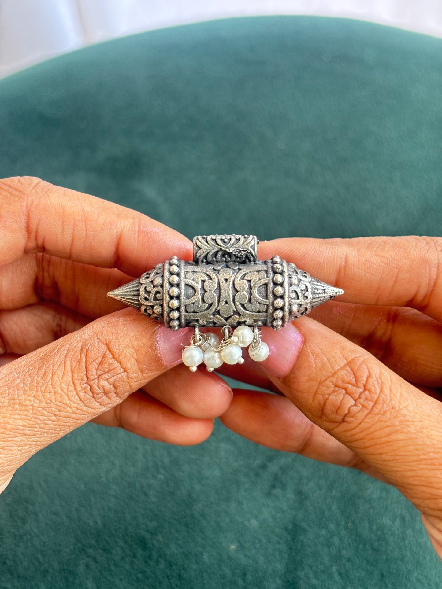 "Jyotika" Silver Replica Adjustable Ring
