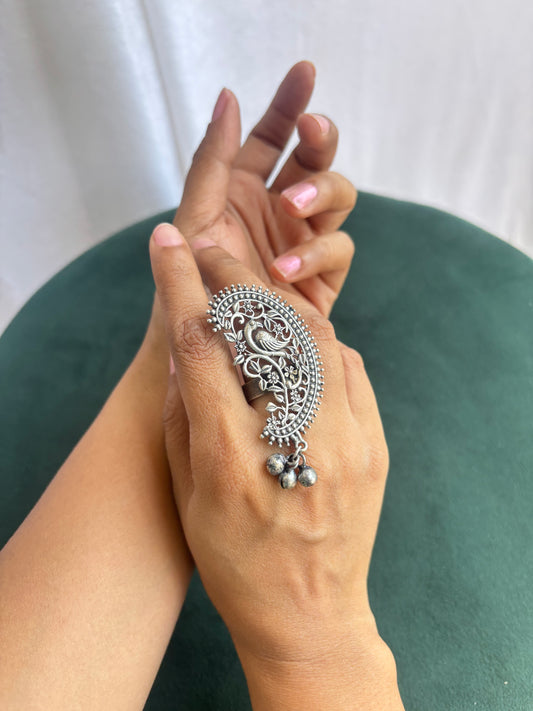 "Kusum" Silver Replica Adjustable Ring