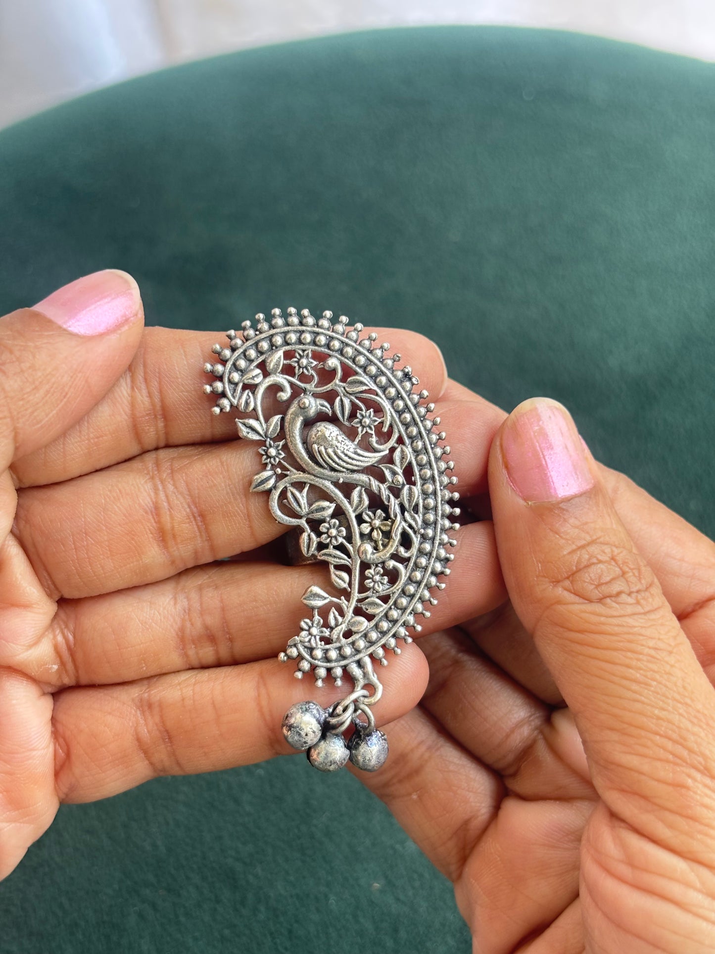 "Kusum" Silver Replica Adjustable Ring