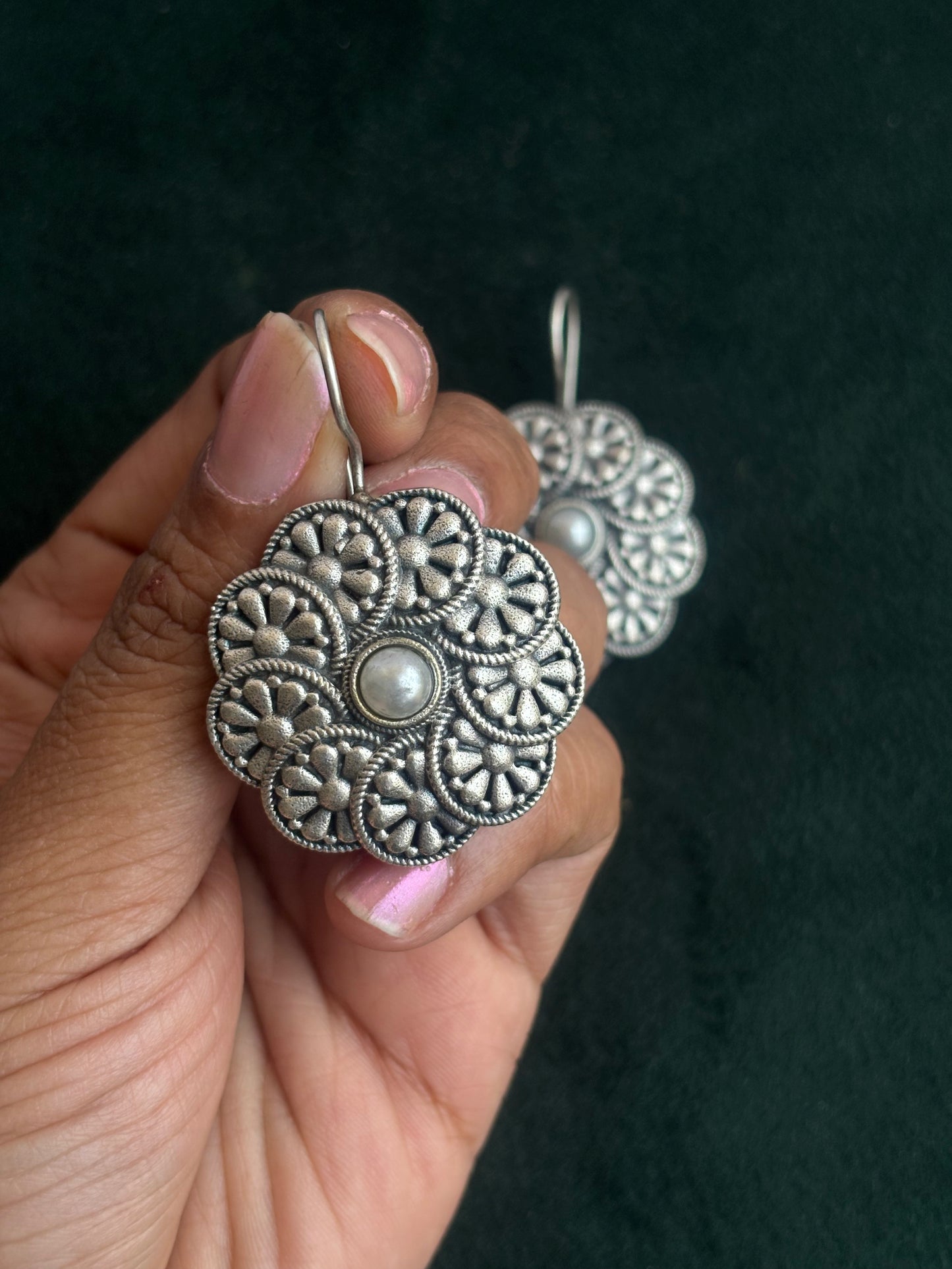 "Navya" Silver Replica Earrings