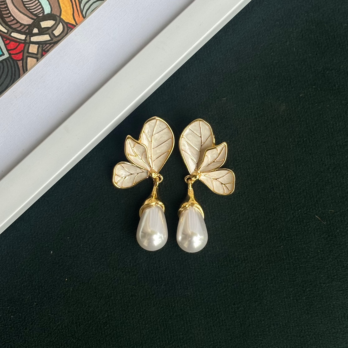 Unique Butterfly Pearl Earrings