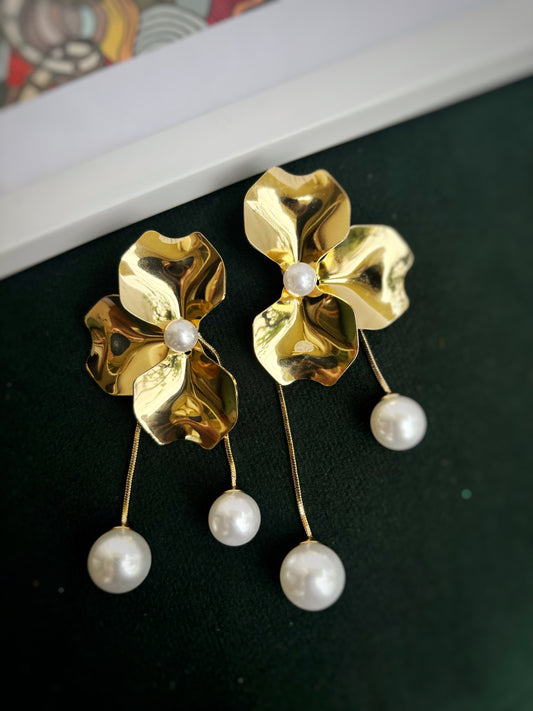 Flower Pearl Danglers