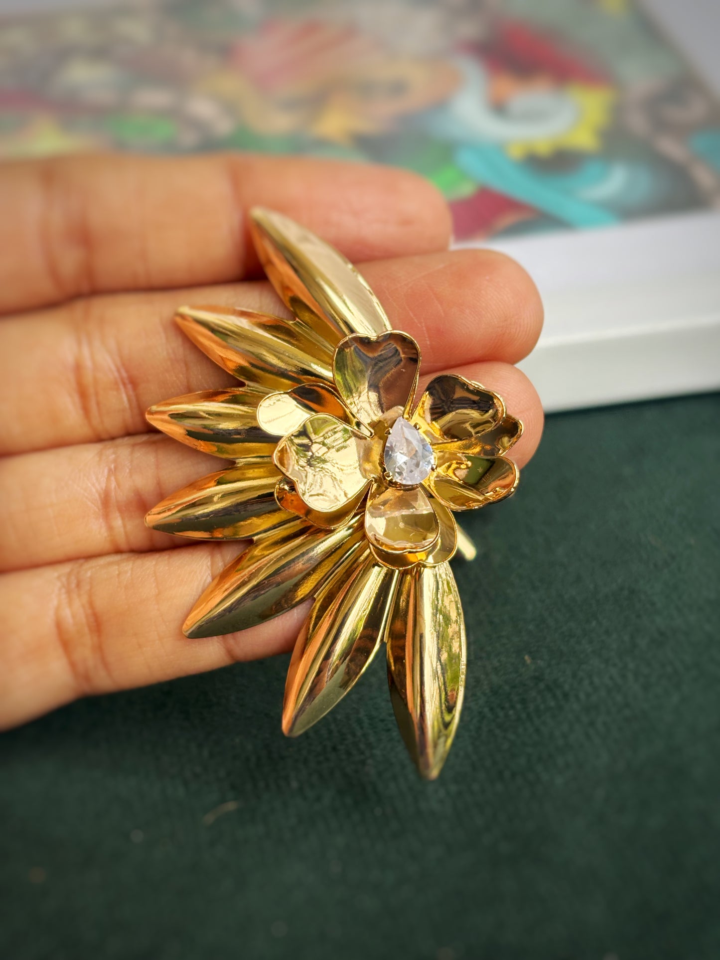 Half Spiky Flower Earrings