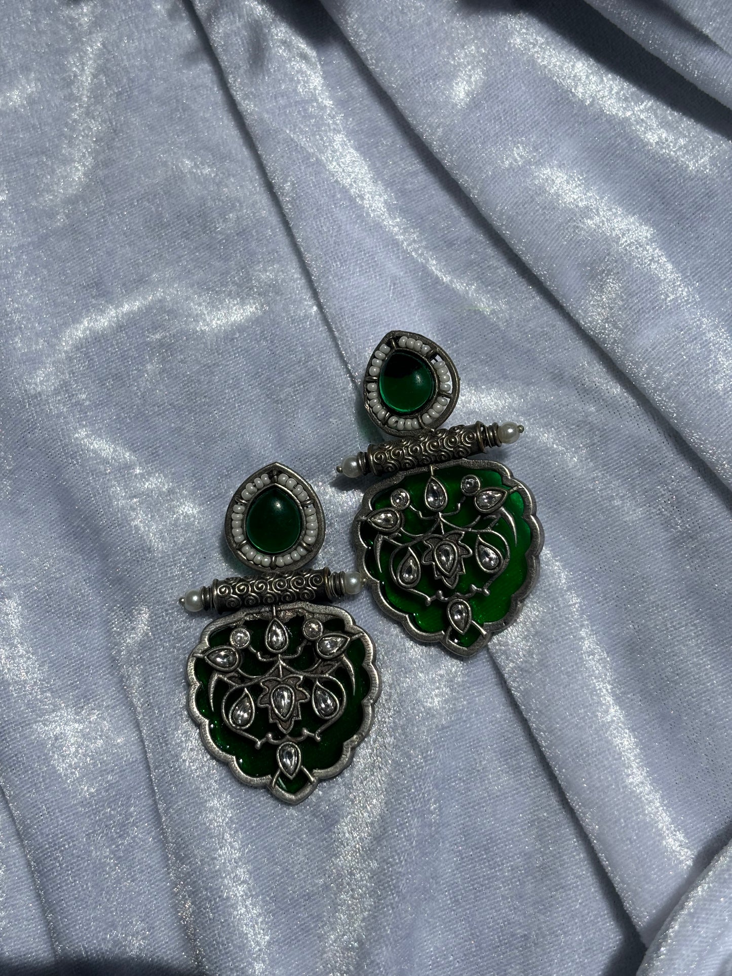 "Veena" Silver Replica Earrings