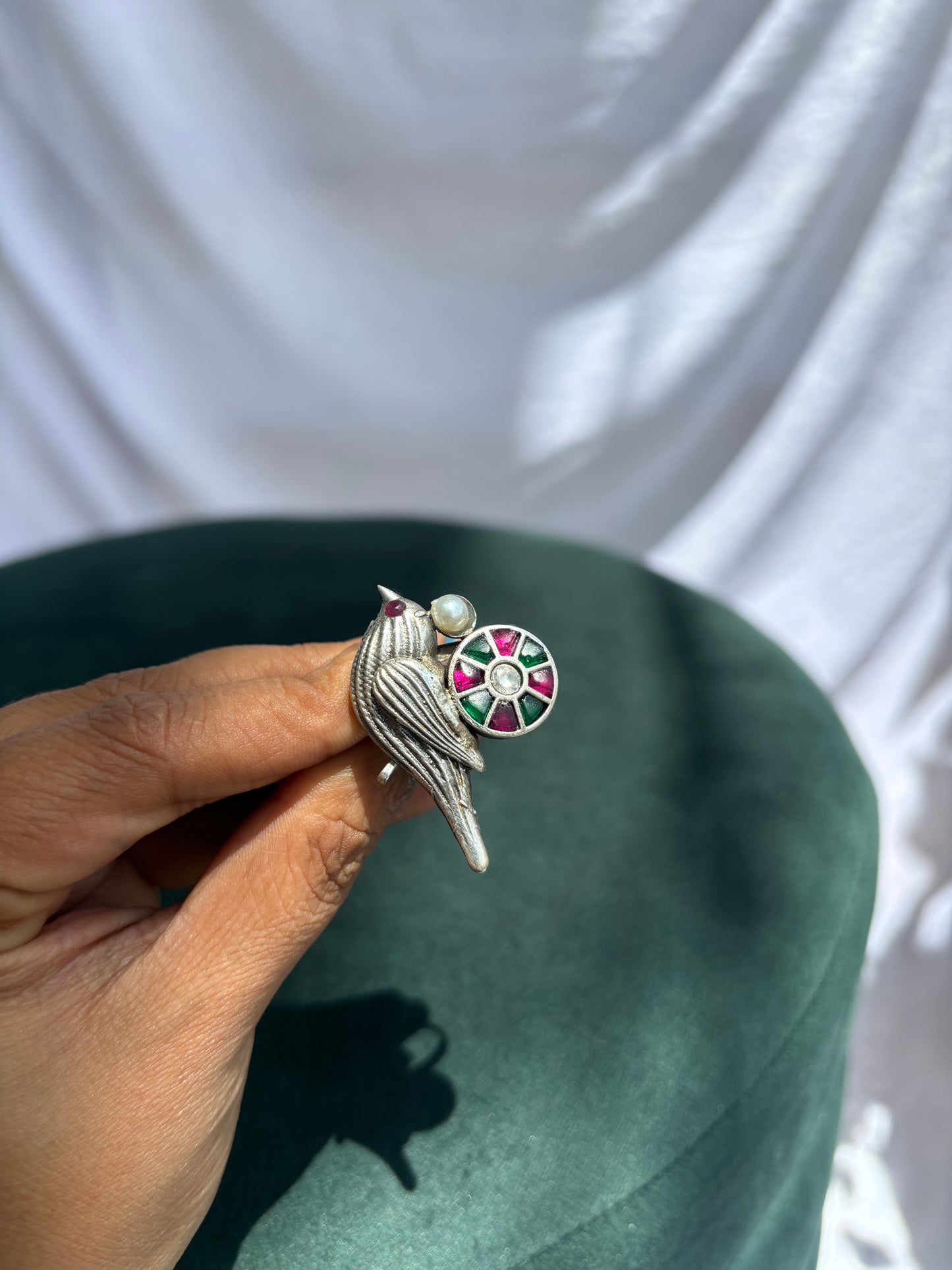 "Nyra" Silver Replica Adjustable Ring