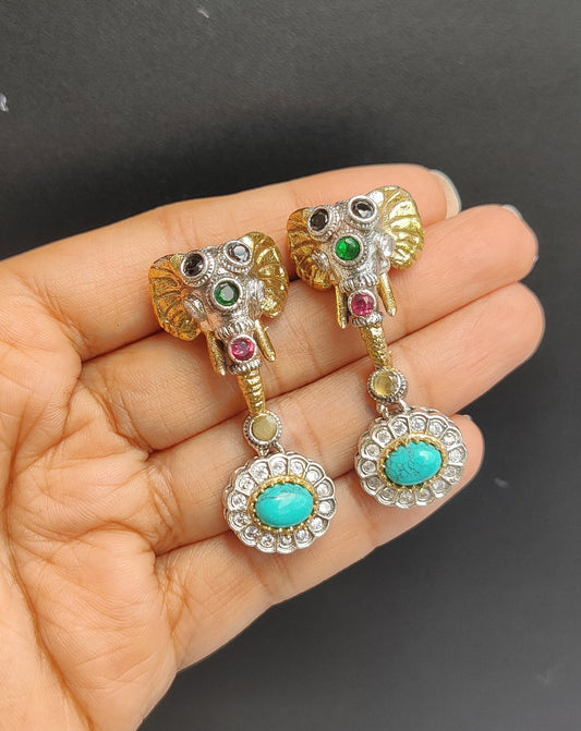 "Bishakha" Dual Tone Brass Earrings