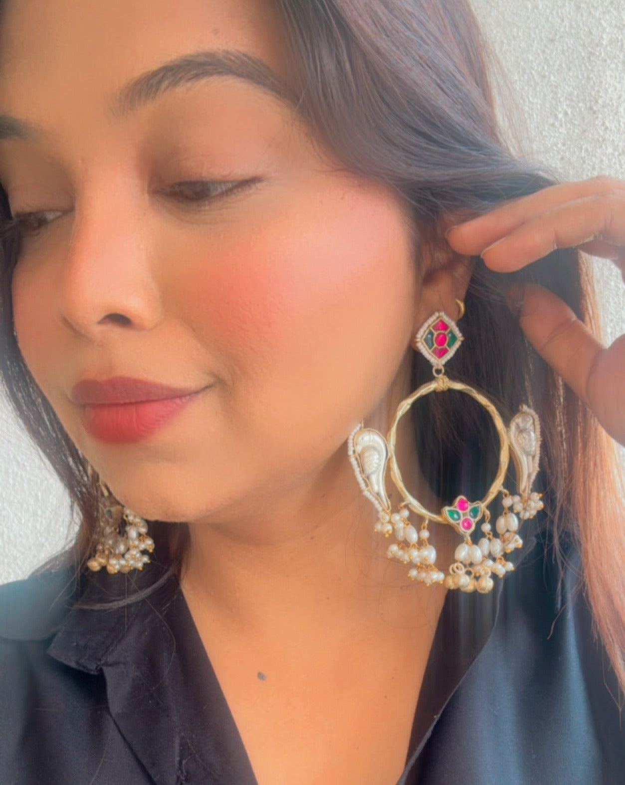 "Ladli" Pachi-Kundan Earrings