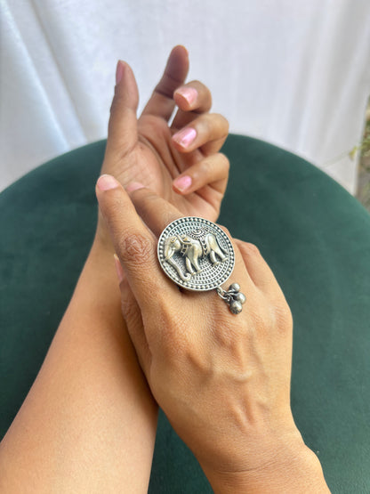 "Tejasvi" Silver Replica Adjustable Ring