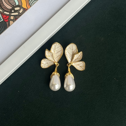 Unique Butterfly Pearl Earrings