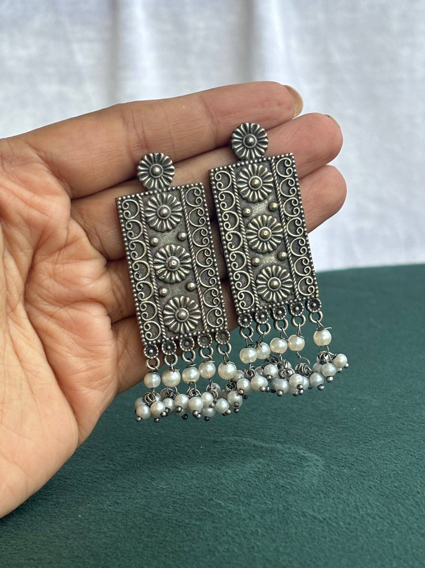 "Aavisha" Silver Replica Earrings