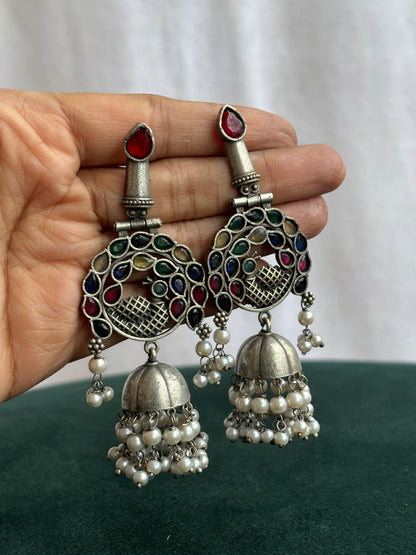 "Pankaja" Silver Replica Earrings