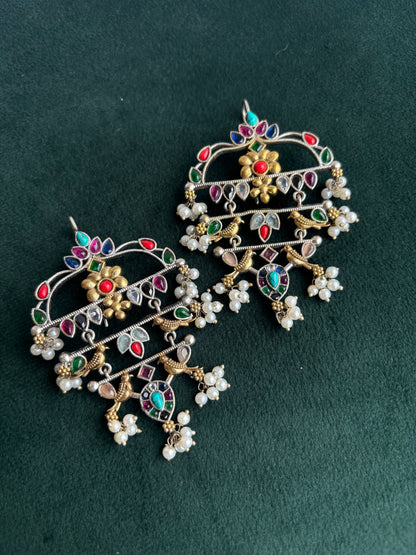 "Chinmayi" Dual Tone Brass Earrings