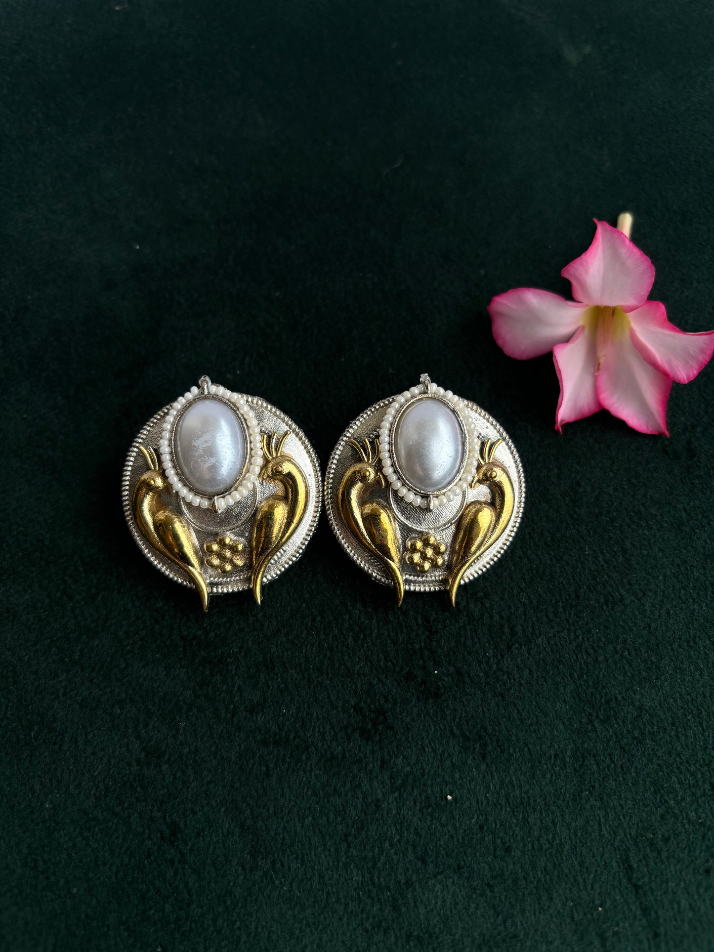 "Shaniya" Dual Tone Brass Earrings