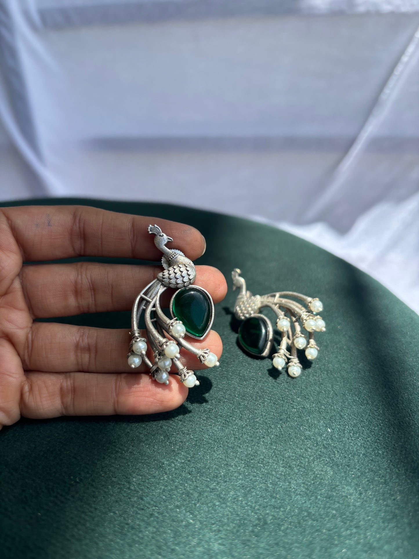 "Sajani" Silver Replica Earrings