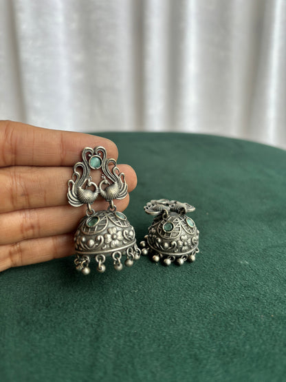 "Jasmine" Silver Replica Jhumka Earrings