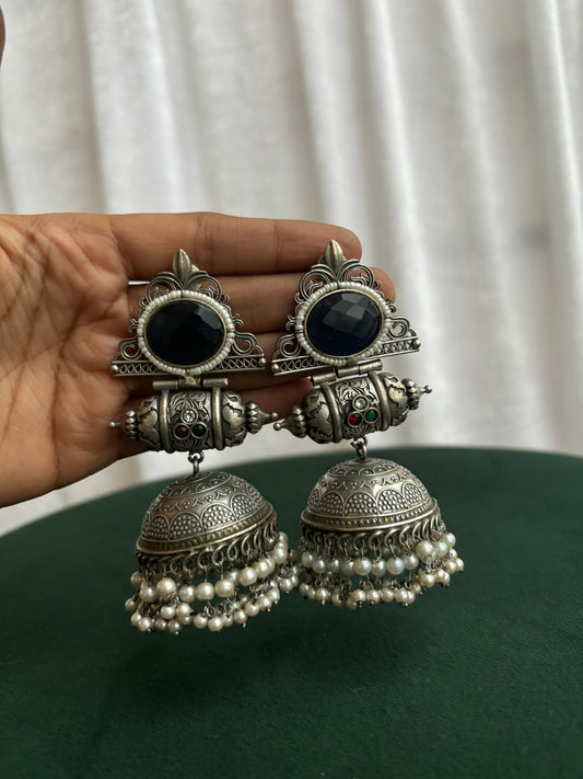 "Siddhiksha" Silver Replica Jhumka Earrings