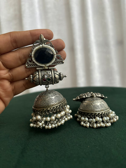 "Siddhiksha" Silver Replica Jhumka Earrings