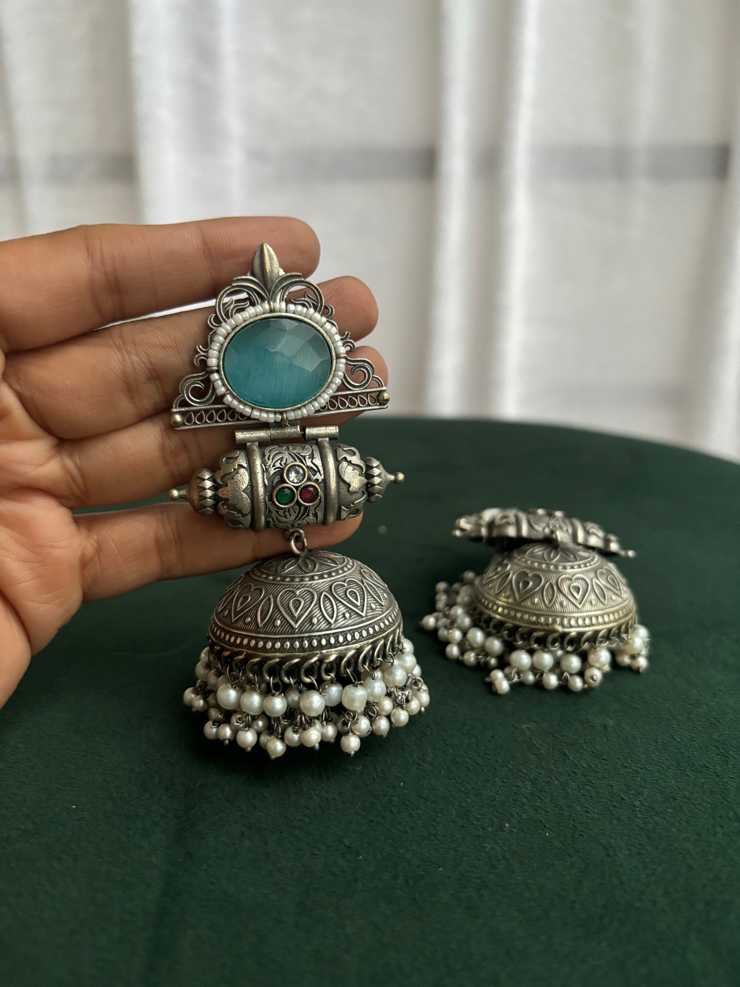 "Siddhiksha" Silver Replica Jhumka Earrings