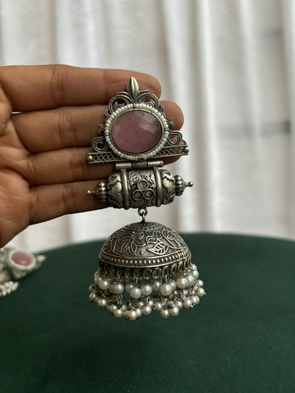 "Siddhiksha" Silver Replica Jhumka Earrings