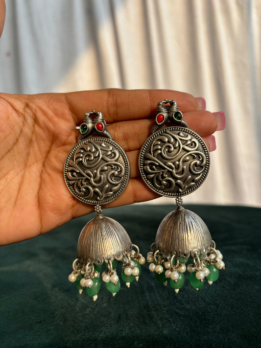 "Tanya" Silver Replica Brass Earrings